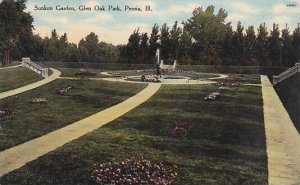 Illinois Peoria Sunken Garden Glen Oak Park 1909