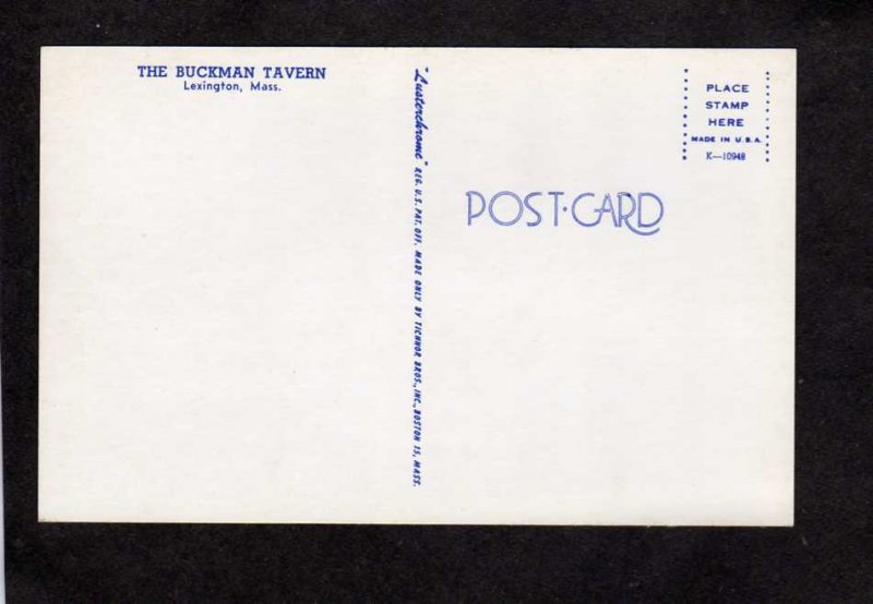 MA The Buckman Tavern Restaurant Lexington Massachusetts Postcard