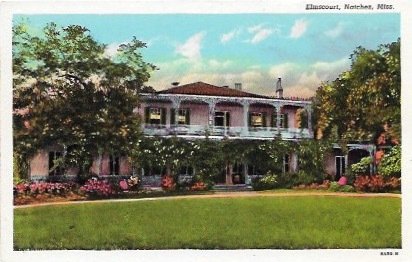 Unused Post Card, Elmscourt, Natchex, Mississippi.  A couple thin areas on back