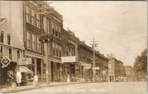 Biddeford Maine RPPC Main St Ice Cream The Record Shoe Shine 1913 Postcard V20