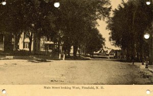 NH - Pittsfield. Main Street Looking West  (6 holes in card)