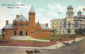 Cossit Library Post Office Memphis Tennessee 1909 postcard