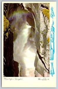 Maligne Canyon, Jasper National Park, Alberta, Vintage Harry Rowed Postcard