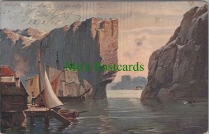 Norway Postcard - Norwegian Coastal Art Scene. Posted 1905 - DC1200
