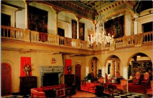 Vtg Sarasota Florida FL John Ringling Residence Manison The Great Hall Postcard