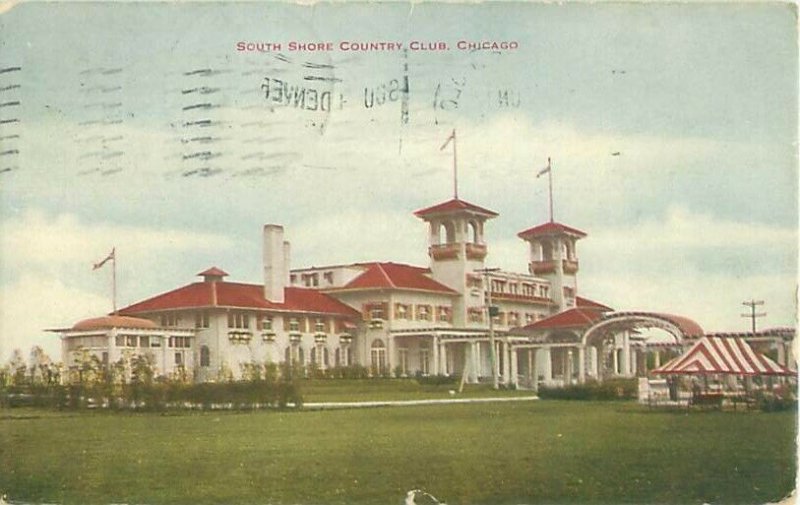 South Shore Counrty Club, Chicago IL Postcard Postmarked 1912