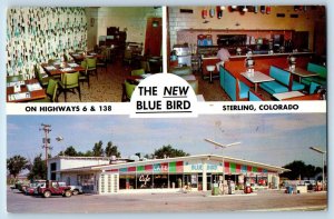 Sterling Colorado CO Postcard New Blue Bird Cafe Texaco Multiview c1960 Vintage