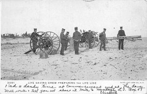 Life Saving Crew Preparing the Life Line Occupation 1908 