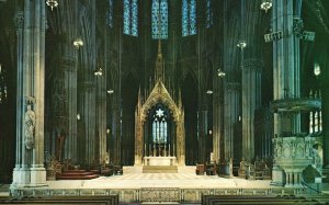 New York City NY, Sanctuary St Patrick's Cathedral Main Altar Vintage Postcard