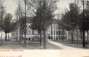J53/ Dowagiac Michigan Postcard c1910 High School Building  281