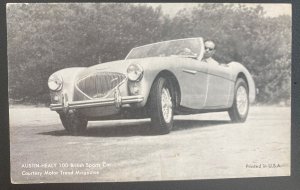 Mint USA Picture Postcard Austin Healy 100 British Sports Car Courtesy Motor