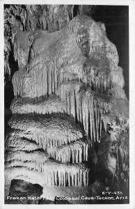 1950s Tucson Arizona Frozen Waterfall Colossal Cave RPPC Postcard 25-10315