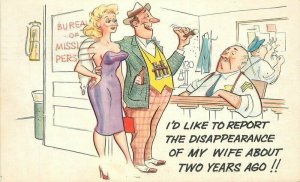 Artist impression 1961 Sexy Woman Lost Wife Comic Humor Cooper Postcard 21-9527