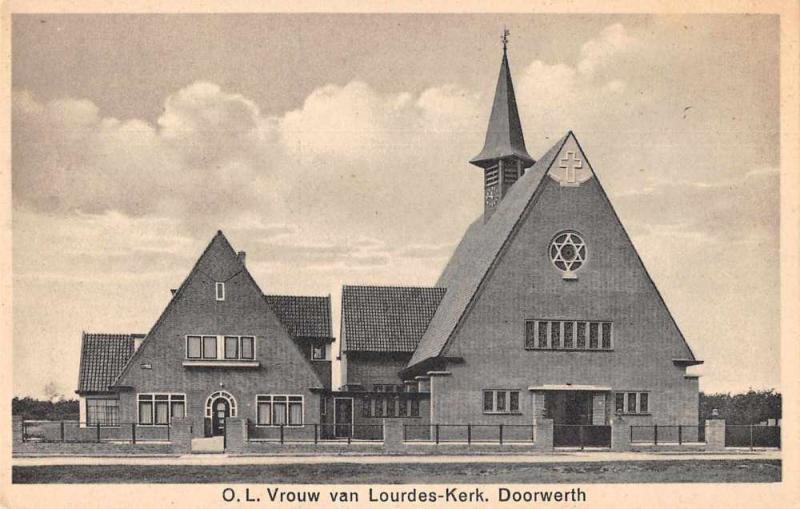 Doorworth Netherlands Lourdeskerk Exterior View Antique Postcard J75140