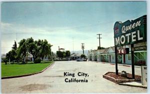 KING CITY, California  CA   Roadside  QUEEN MOTEL  ca 1960s-70s  Postcard