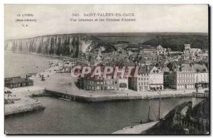 Saint Valery en Caux - Vue Generale and the Cliffs of & # 39amont - Old Postcard