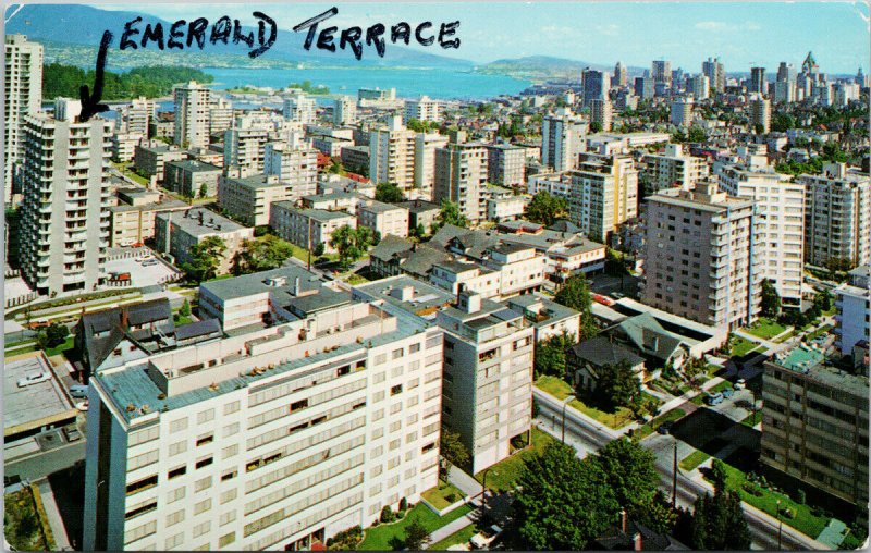 Vancouver BC West End Apartments Emerald Terrace marked Vintage Postcard H20