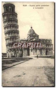 Postcard Old Pisa Duomo Parte Posteriore el Campanile