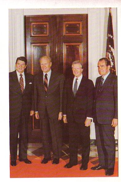 Presidents Nixon, Carter, Ford and Reagan at White House, Washington BC, 1981...