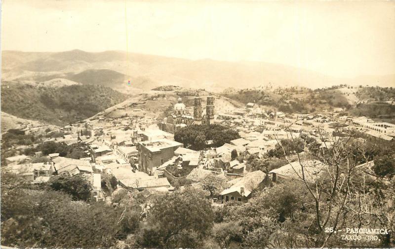 RPPC Postcard Panoramica Panorama Taxco Mexico  Guerrero