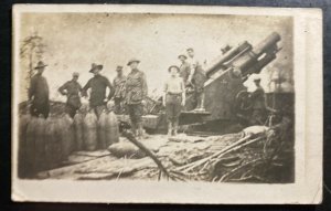 Mint Australia Real Picture Postcard RPPC Troops In France Loading Gun