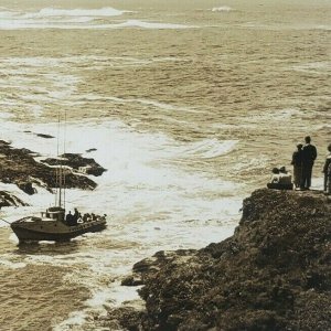 Returning From Sea to DePoe Bay Oregon Coast Highway 750 Boat Vtg Postcard F133