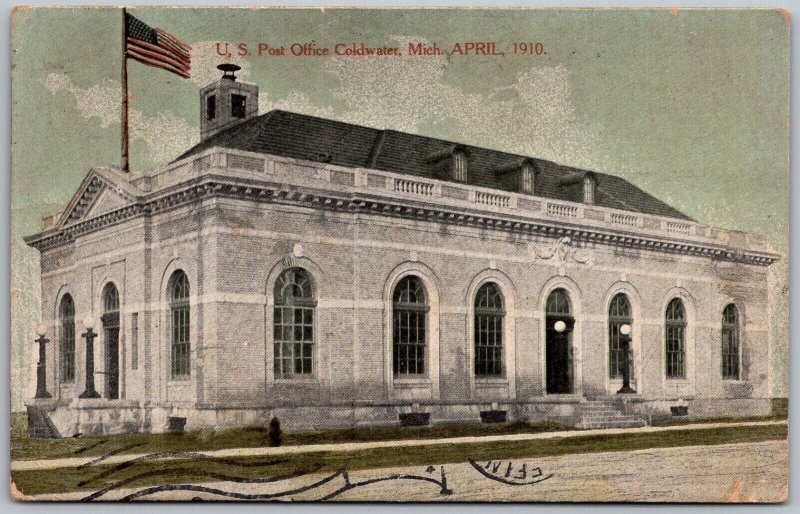 Coldwater Michigan 1911 Postcard US Post Office
