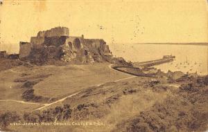 uk23578 mont orgueil castle and pier jersey real photo uk