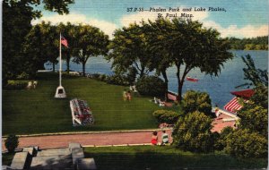 Phalen Park and Lake Phalen St Paul Minnesota Linen Postcard C039