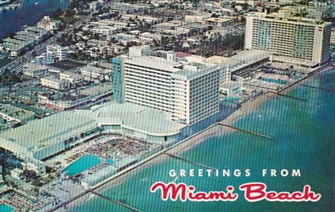 Florida Miami Beach Greetings Birds Eye View