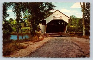 Porter Covered Bridge Over Ossipee River in Maine Vintage Postcard A165