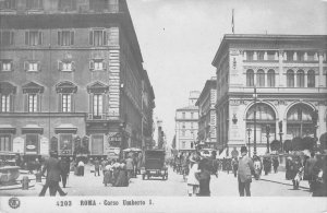 RPPC ROMA CorsoUmberto I. Street Scene Rome, Italy c1910s Vintage Postcard