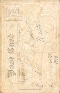 Decorating Tree Santa Merry Christmas 1910 postcard