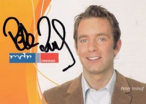 Peter Imhof Famous MDR Fernsehen German TV Presenter Hand Signed Card Photo