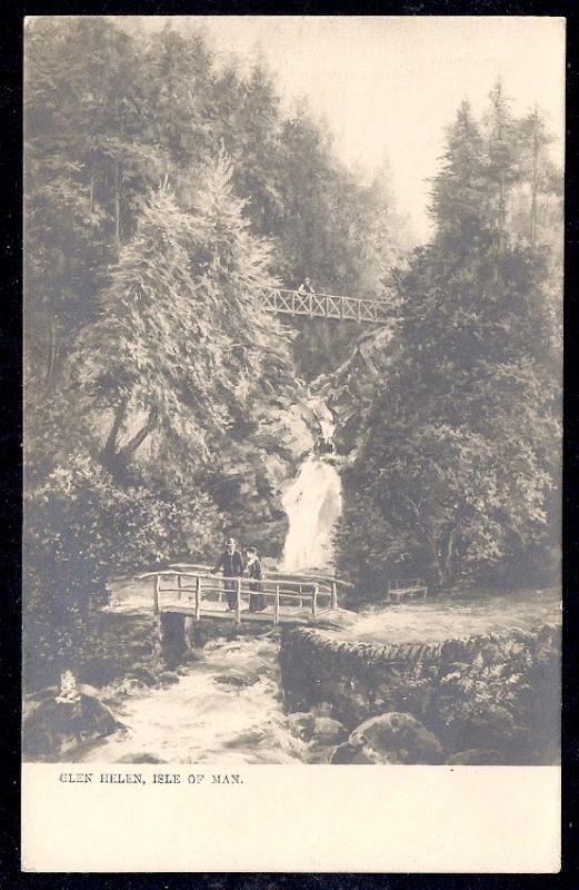 Glen Helen Isle of Man REAL PHOTO unused c1910's