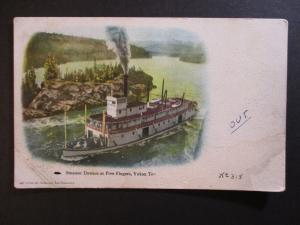 Early 1900s Steamer Dawson at Five Fingers Yukon Alaska Postcard