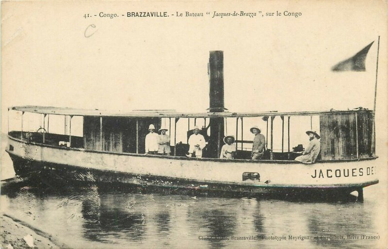 Congo Français Brazzaville Le bateau  Jacques de Brazza  sur le fleuve Congo