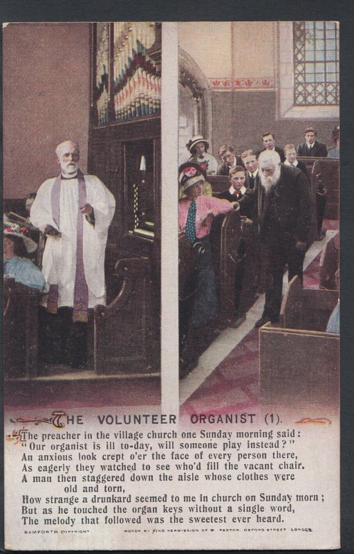 Bamforth Song Card Postcard - The Volunteer Organist (1) - RS5473