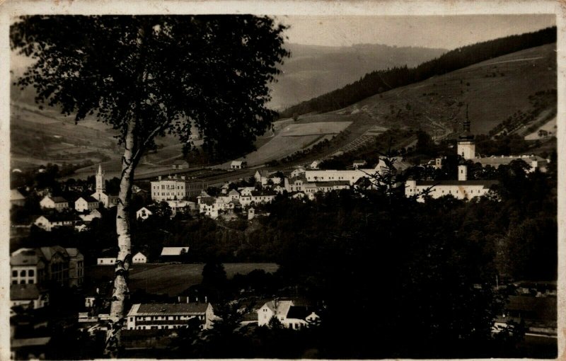 Czech Republic Vsetin Celkovy Pohled Vsetín Zlín RPPC 03.92