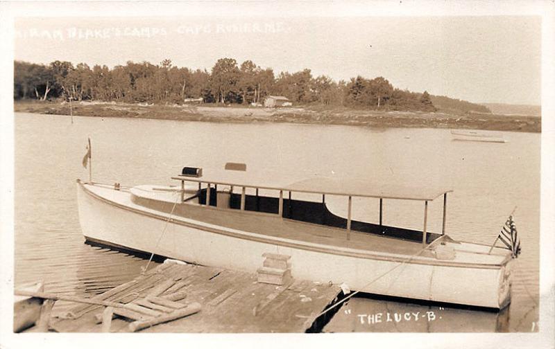 Cape Rosier ME The Lucy-B Ferry Boat Hiram Blake's Camps RPPC Postcard