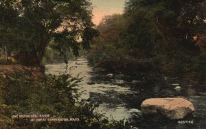 Vintage Postcard 1913 The Housatonic River at Great Barrington Massachusetts MA