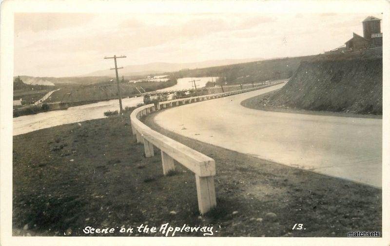 1930s Spokane Washington Highway Scene Appleway Robbins-Tillquist 4592