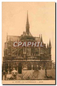 Old Postcard Reims cathedral apse