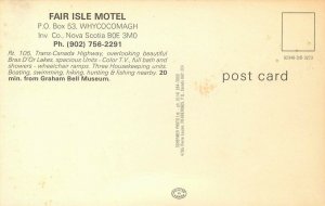 Fair Isle Motel Hotel Postcard Vintage Nova Scotia Unstamped Unused  