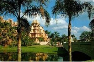 Mexico World Epcot Center Disney World River Time Ancient Palm UP Postcard VTG
