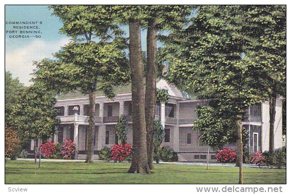 Commandant's Residence, FORT BENNING, Georgia, 30-40's