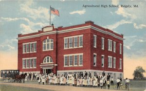 F52/ Ridgely Maryland Postcard c1910 Agricultural High School Wagon