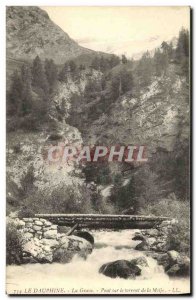 Old Postcard Dauphine La Grave Bridge Torrent Meije