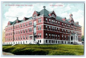 Dubuque Iowa Postcard St Francis Home For The Aged Building 1910 Vintage Antique