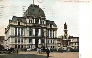 Vintage Postcard 1908 City Hall Building Landmark Providence Rhode Island AC Pub